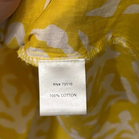 Sister Mary Yellow 100% Cotton Embroidered Ruffle Floral Blouse Size Medium - Picture 4 of 5